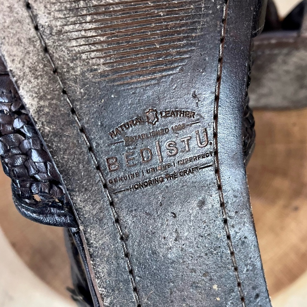 BED|STU Capriana Brown Woven Leather Double Ankle Strap Buckle Zip Sandal Size 9 - Picture 13 of 15
